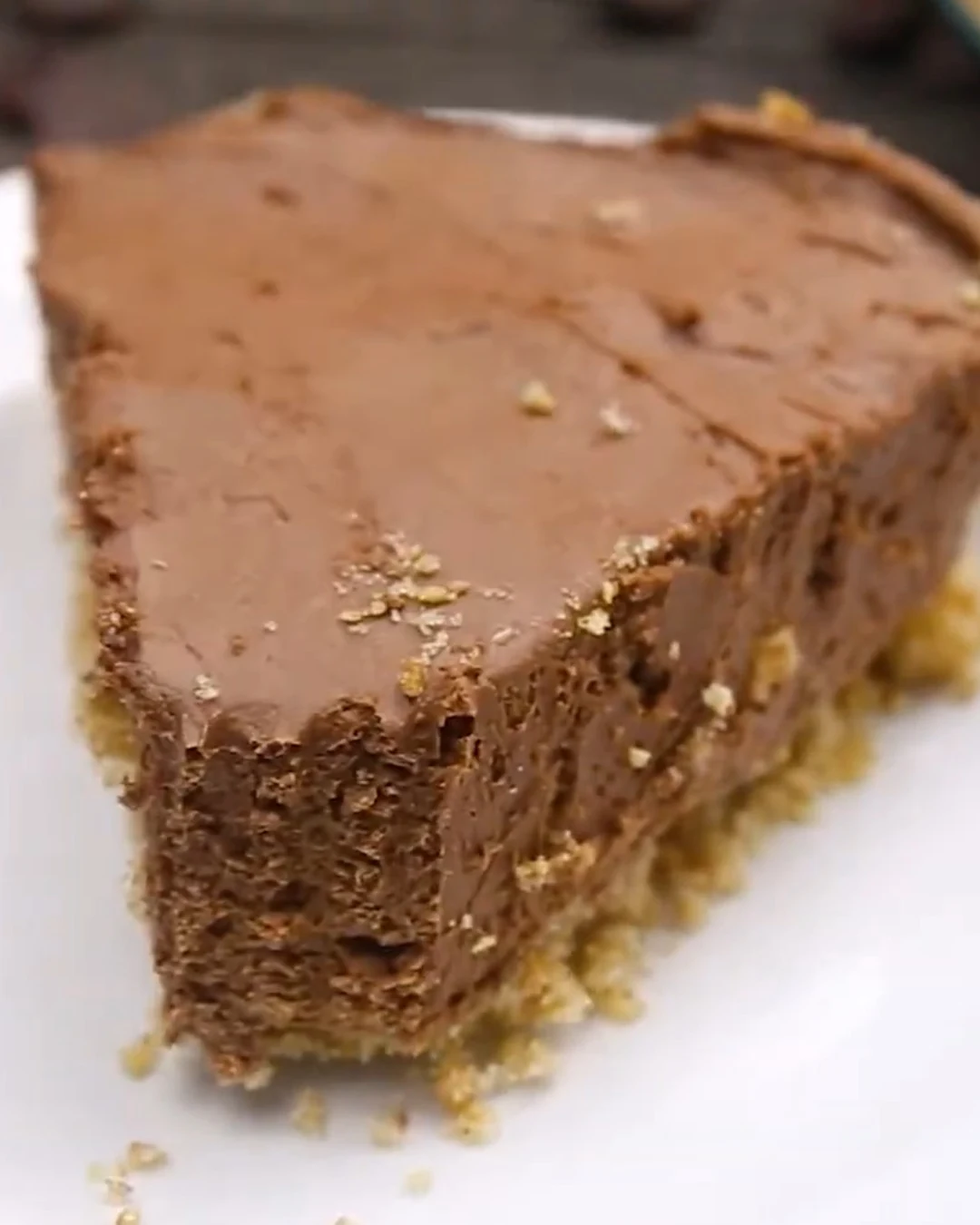 Indulge in No-Bake Chocolate Cheesecake Pie finished dish
