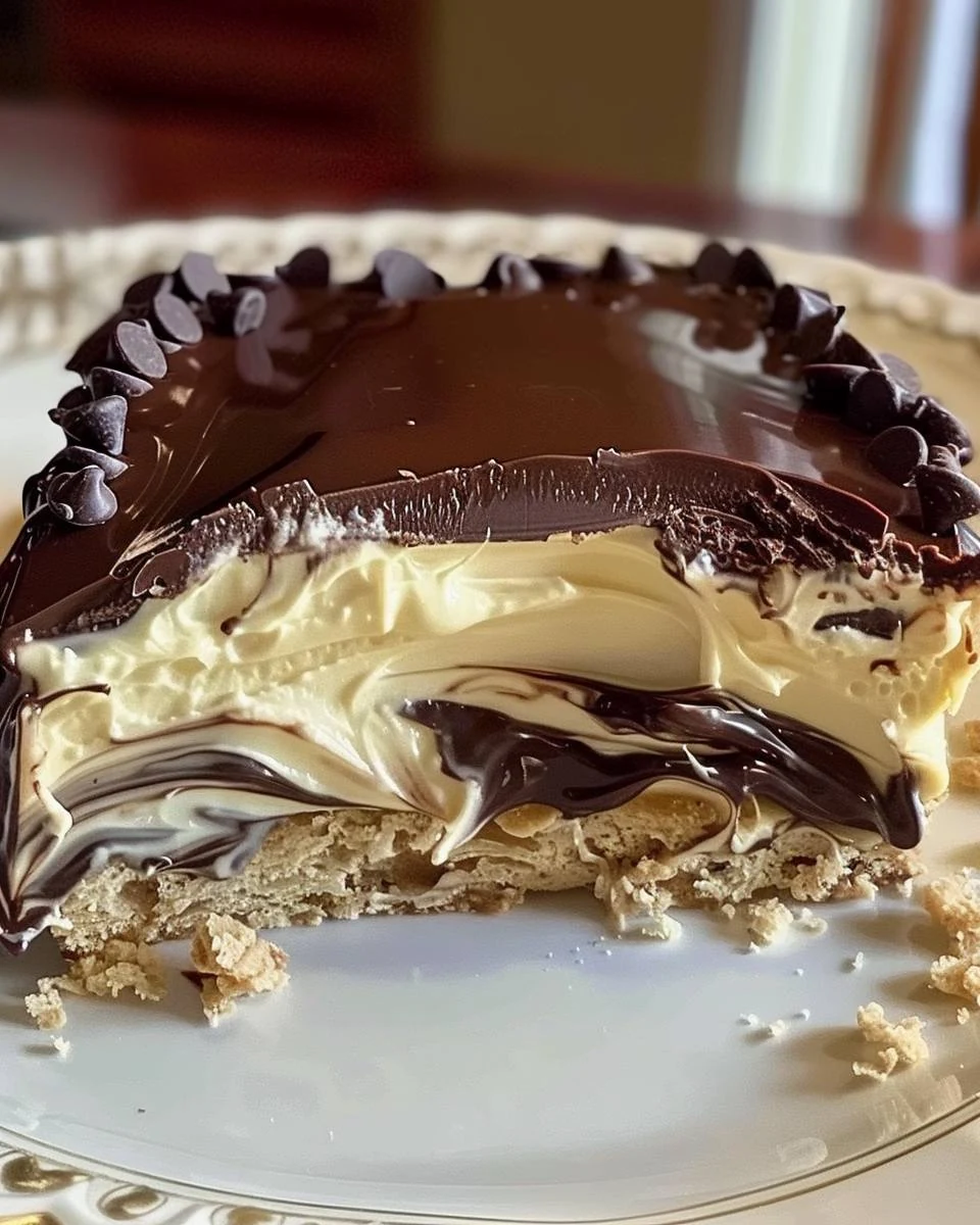 Indulge in No-Bake Chocolate Eclair Cake Today finished dish