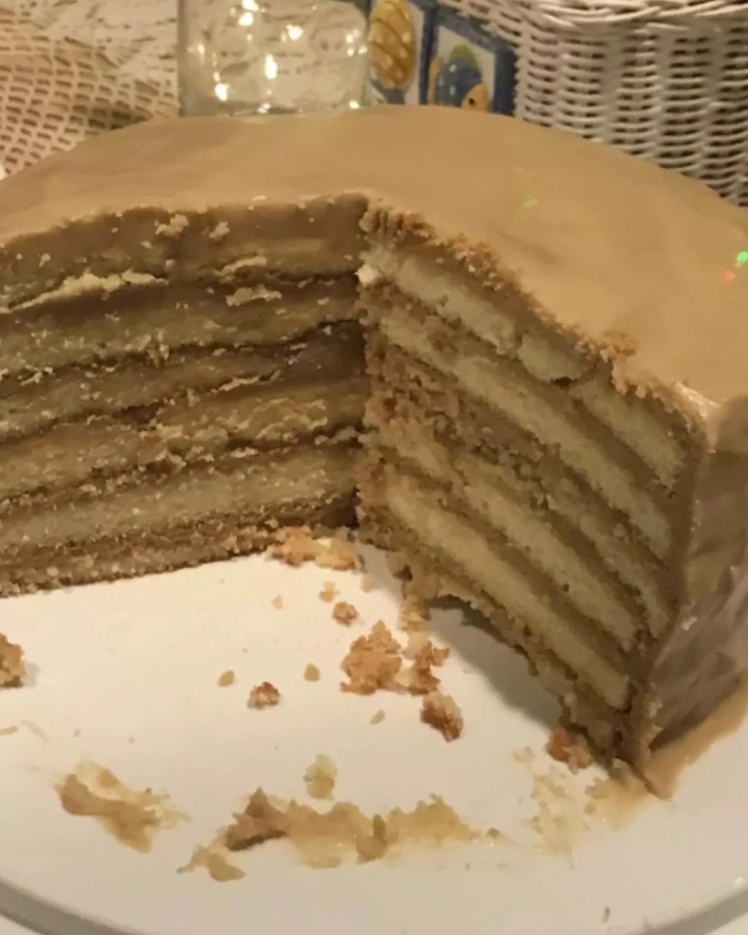 Indulge in Old Fashioned Southern Burned Caramel Cake finished dish