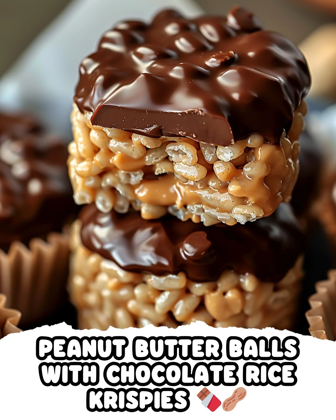 Peanut Butter Balls with Chocolate Rice Krispies