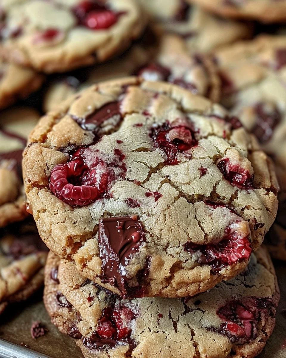 Indulge in Raspberry Chocolate Chunk Cookies Today finished dish