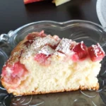 Indulge in Rhubarb Cake with Butter Sauce Today finished dish