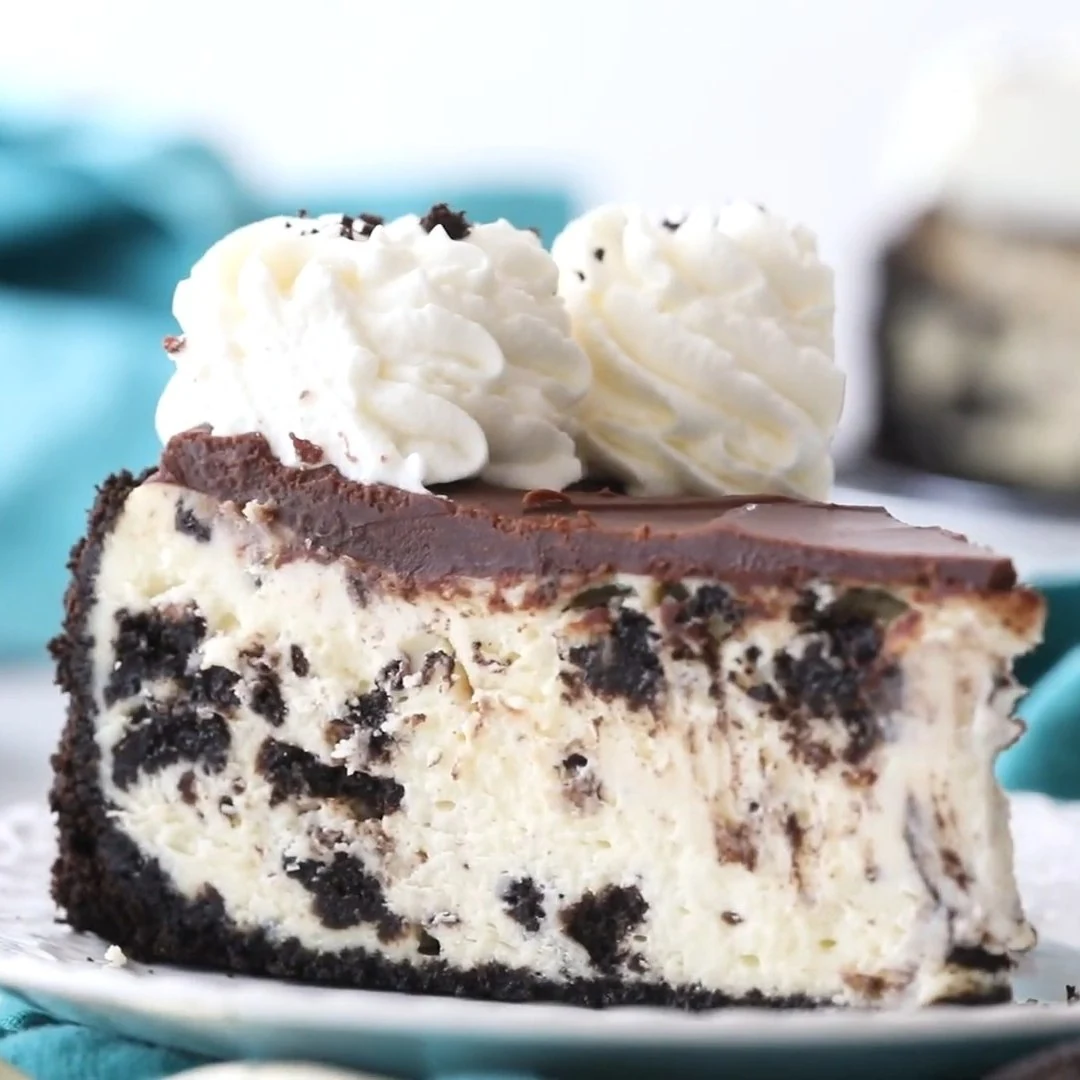 Indulge in Rich Creamy Oreo Cheesecake Today finished dish