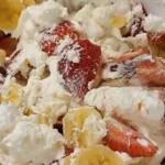 Indulge in Strawberry Banana Cheesecake Salad finished dish