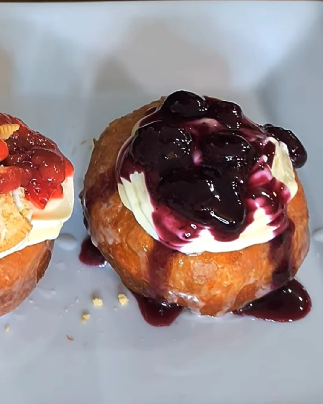 Indulge in Strawberry Cheesecake Stuffed Donuts Recipe finished dish