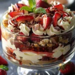 Indulge in Strawberry Cheesecake Trifle Delight finished dish