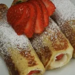 Indulge in Strawberry Cream Cheese French Toast Roll-Ups finished dish