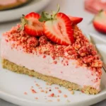 Indulge in Strawberry Crunch Cheesecake Delight finished dish