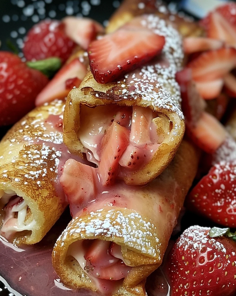 Indulge in Strawberry French Toast Roll-Ups Today finished dish
