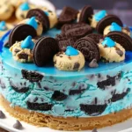 Indulge in This Cookie Monster Cheesecake Recipe finished dish