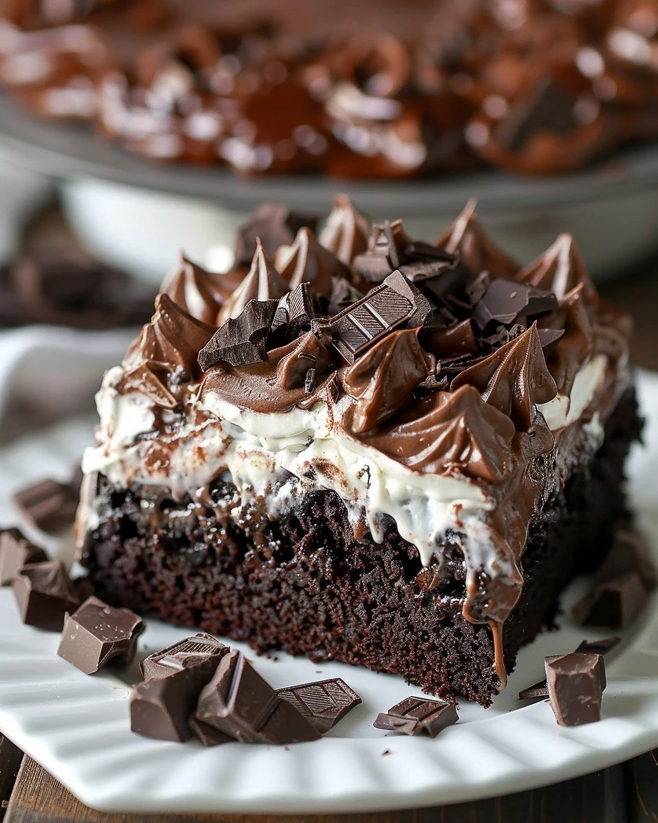 Indulge with Death By Chocolate Poke Cake Today finished dish