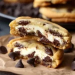 Indulgent CHEESECAKE STUFFED CHOCOLATE CHIP COOKIES Recipe finished dish
