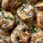 Indulgent Creamy Garlic Mushrooms Recipe finished dish