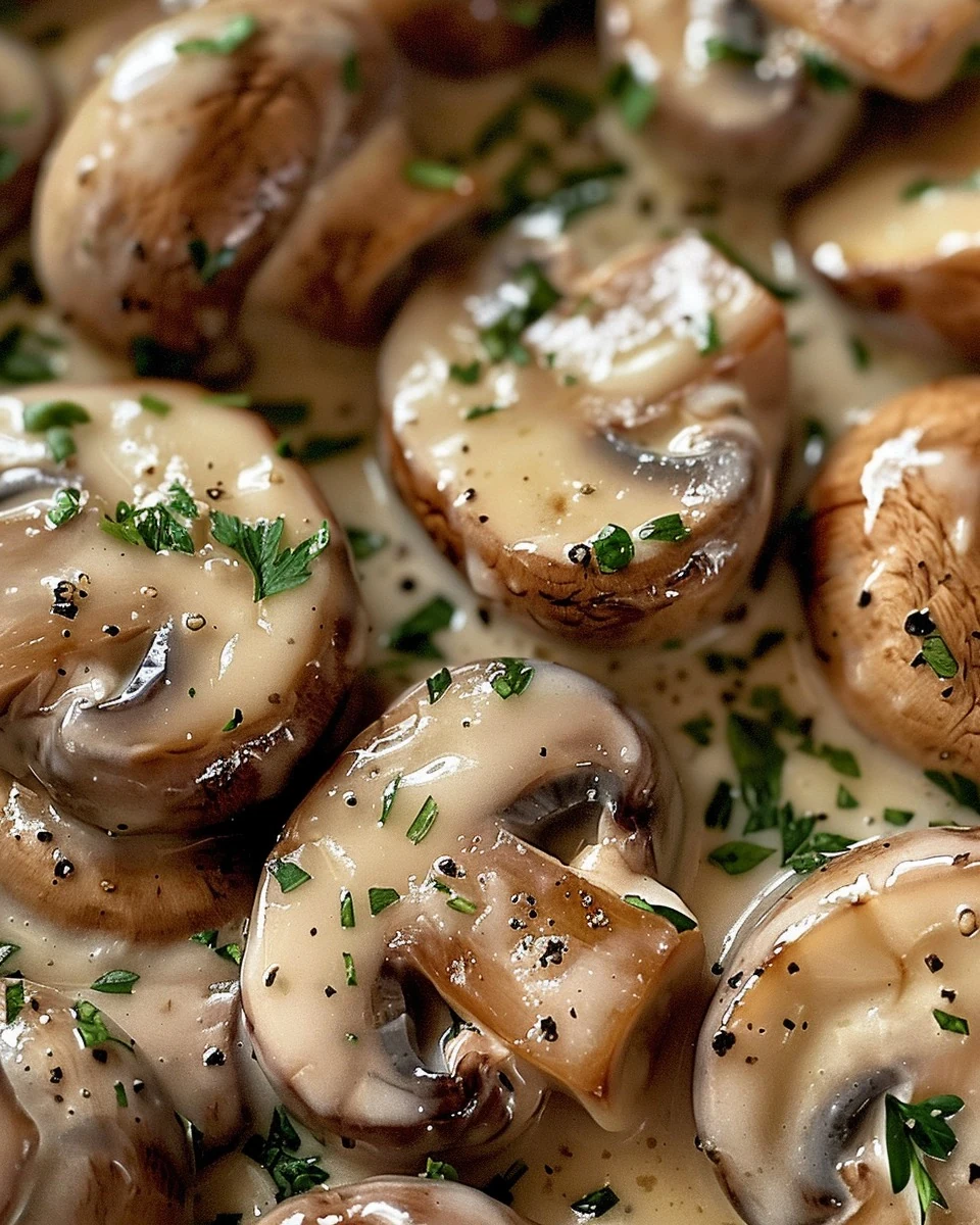 Indulgent Creamy Garlic Mushrooms Recipe finished dish