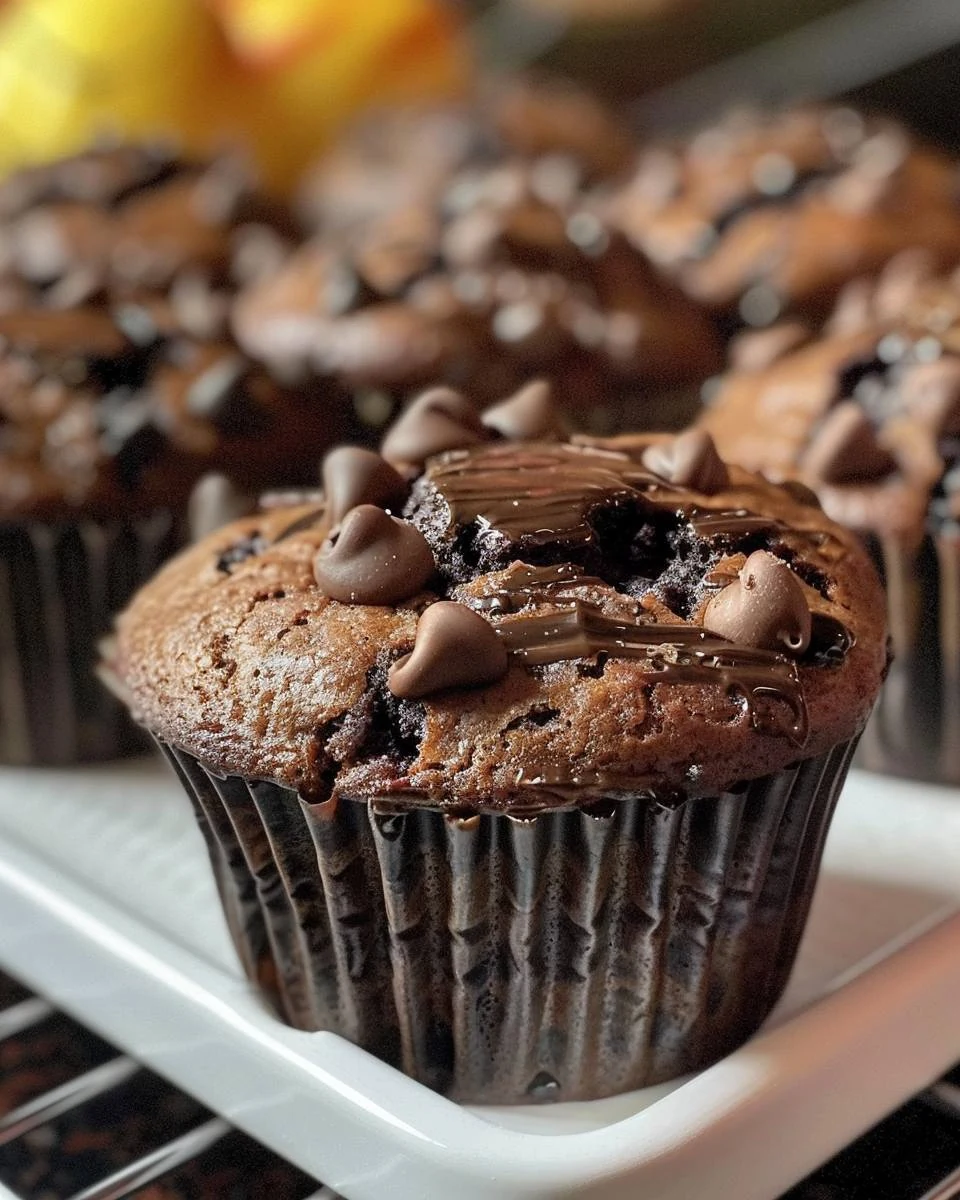 Indulgent Double Chocolate Muffins Recipe finished dish