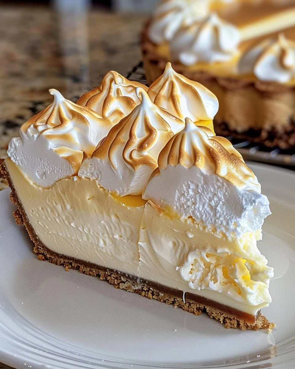 Indulgent Lemon Meringue Cheesecake Recipe finished dish