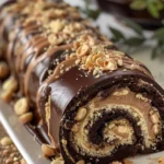 Indulgent Peanut Butter Cup Cake Roll Recipe finished dish