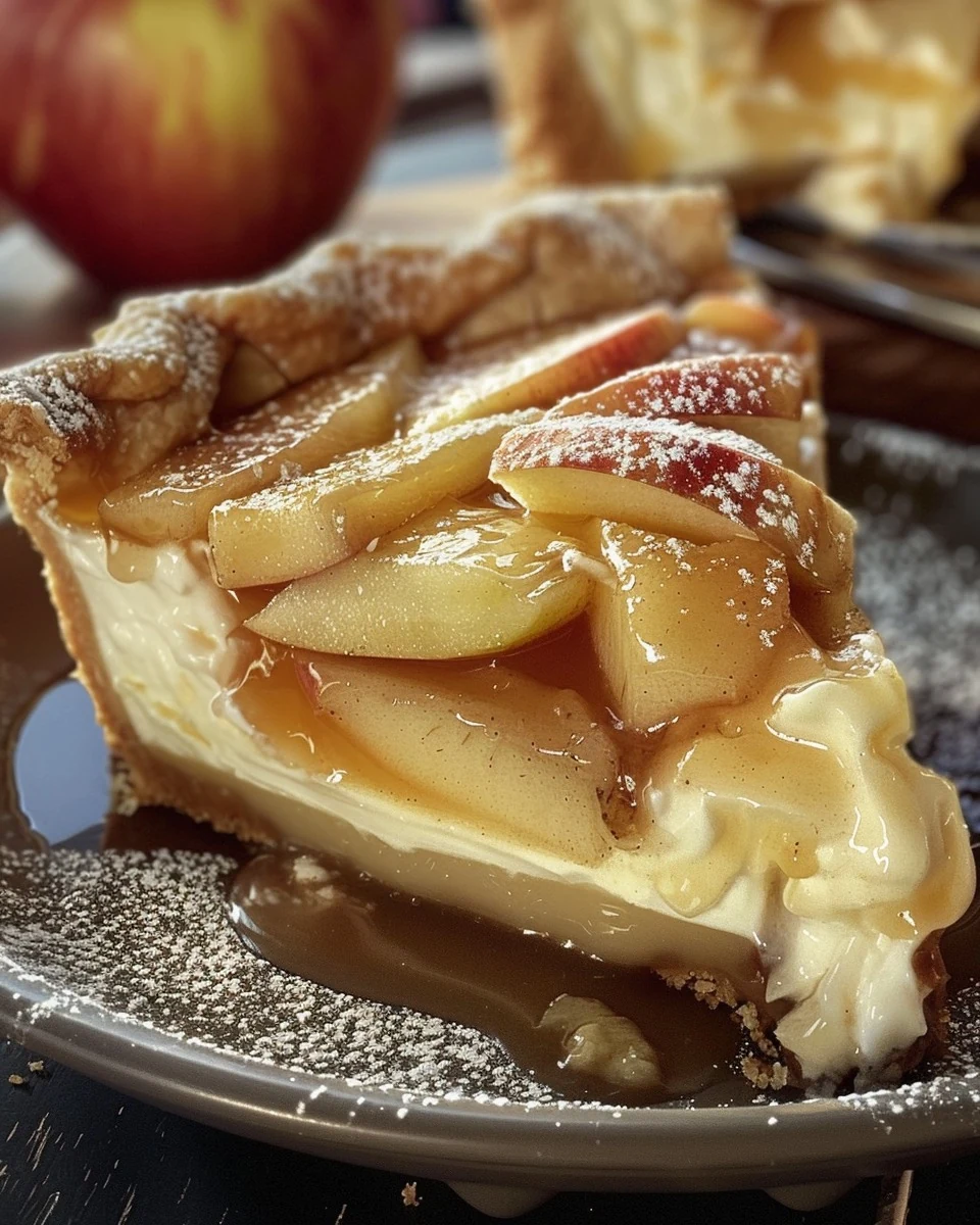 Irresistible Apple Pie Stuffed Cheesecake Recipe finished dish