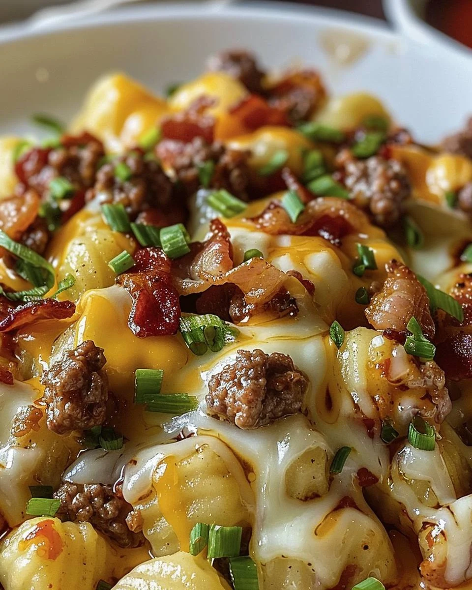 Irresistible Bacon Cheeseburger Gnocchi Recipe finished dish