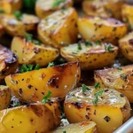 Irresistible Baked Garlic Butter Potatoes Recipe finished dish