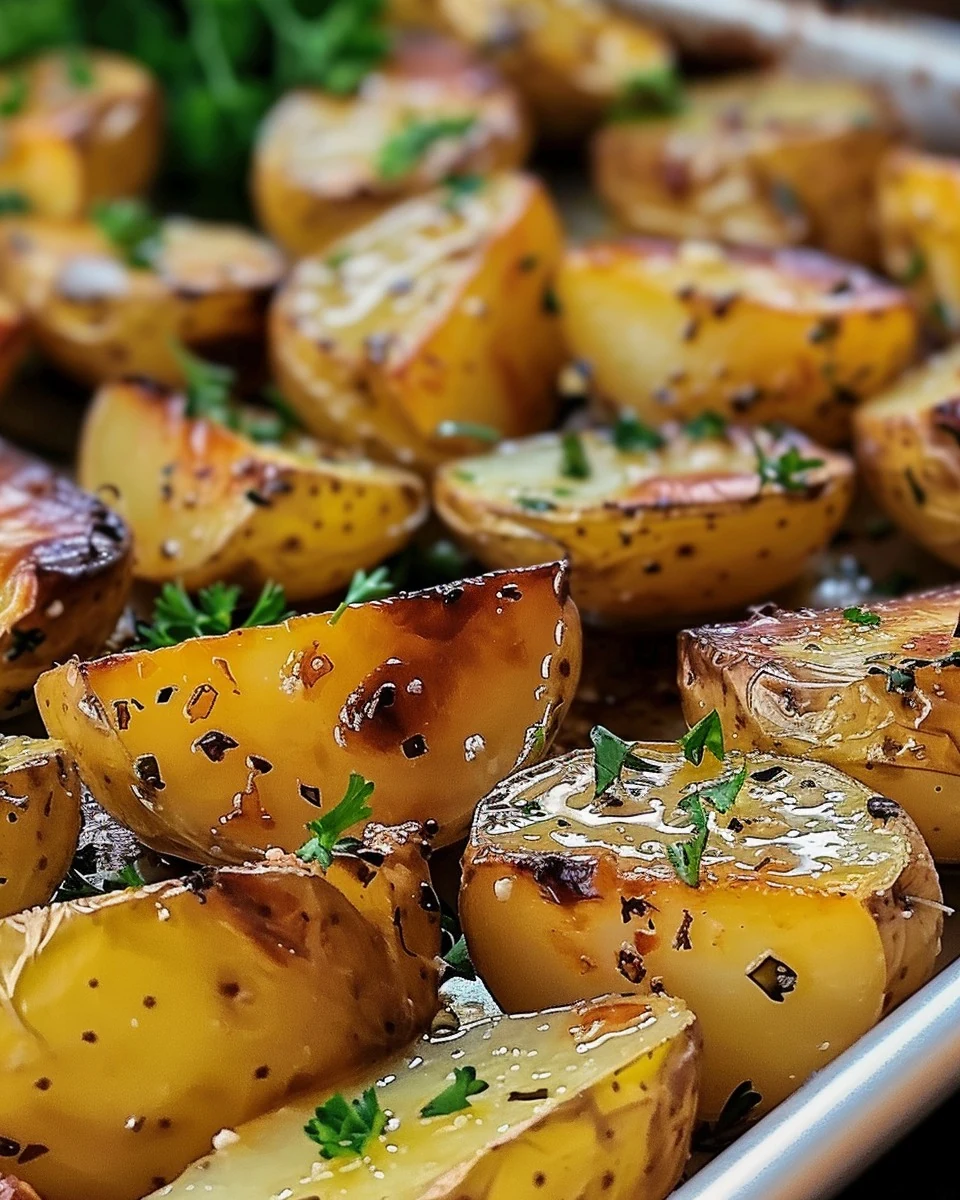 Irresistible Baked Garlic Butter Potatoes Recipe finished dish