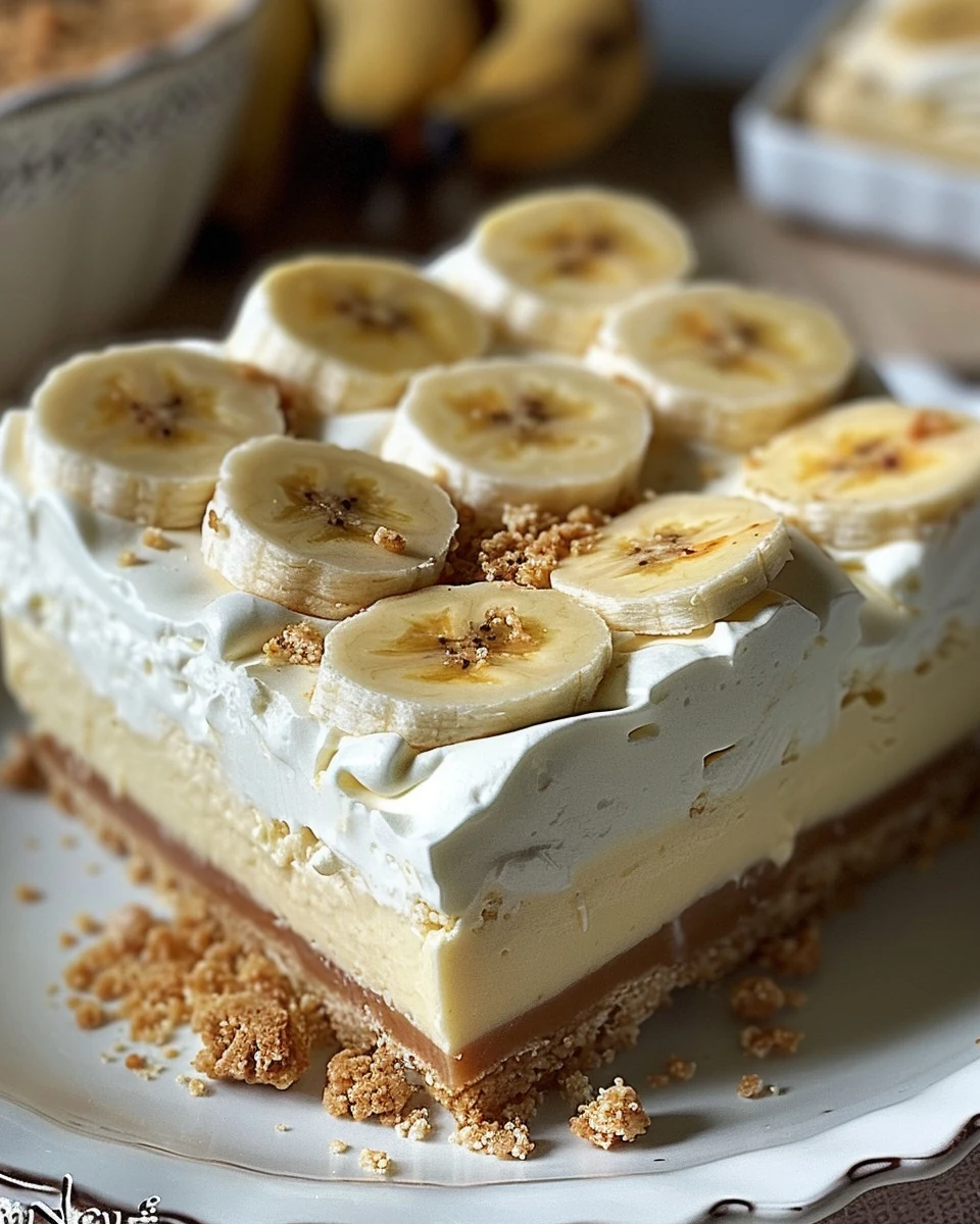 Irresistible Banana Pudding Cheesecake Bars Recipe finished dish