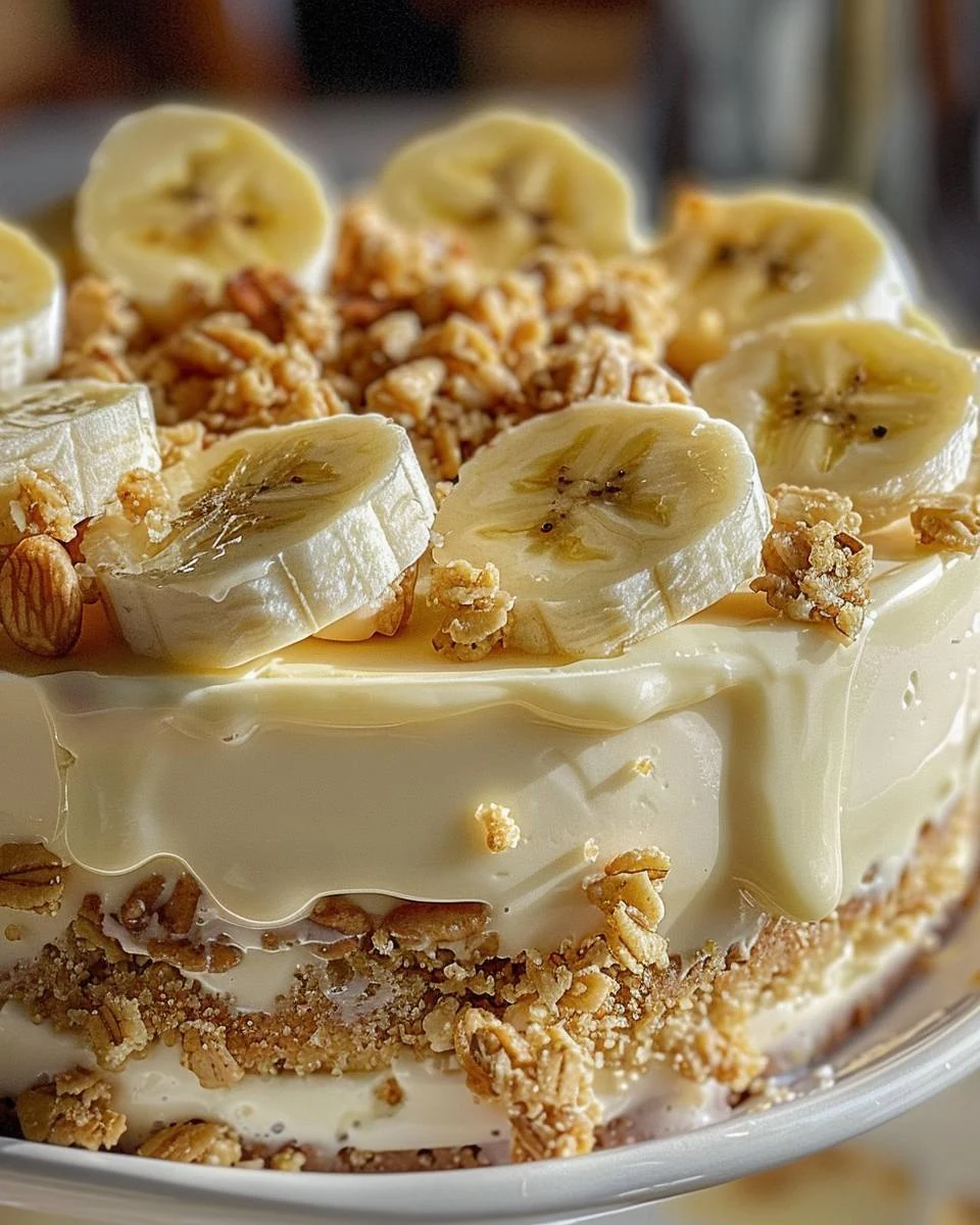 Irresistible Banana Pudding Crunch Cheesecake Recipe finished dish