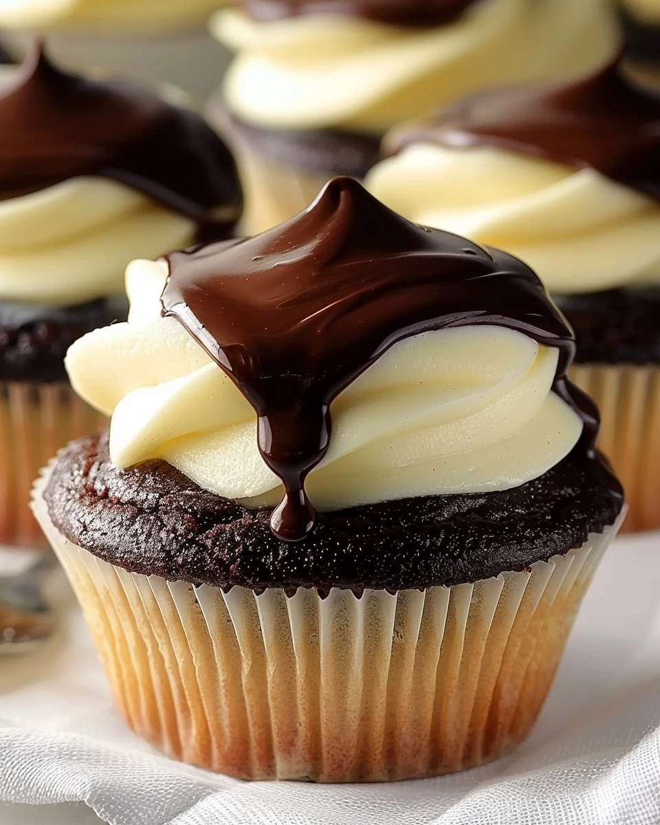Irresistible Boston Cream Pie Cupcakes Recipe You'll Love finished dish