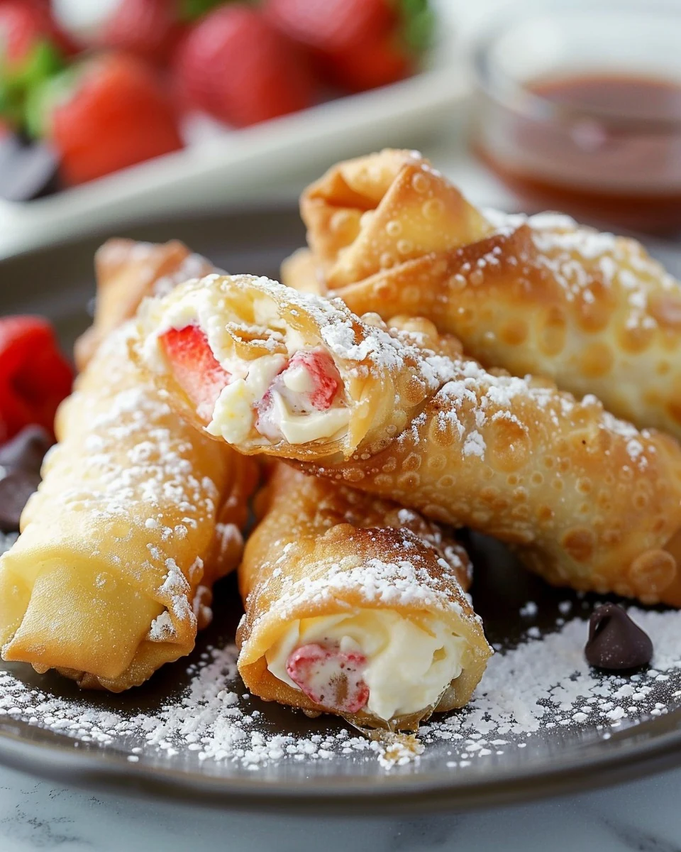 Irresistible Cheesecake Egg Rolls Recipe finished dish