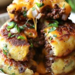 Irresistible Cheesy Beef-Stuffed Potato Cakes Recipe finished dish