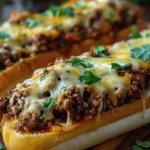 Irresistible Cheesy Garlic Bread Sloppy Joes Recipe finished dish