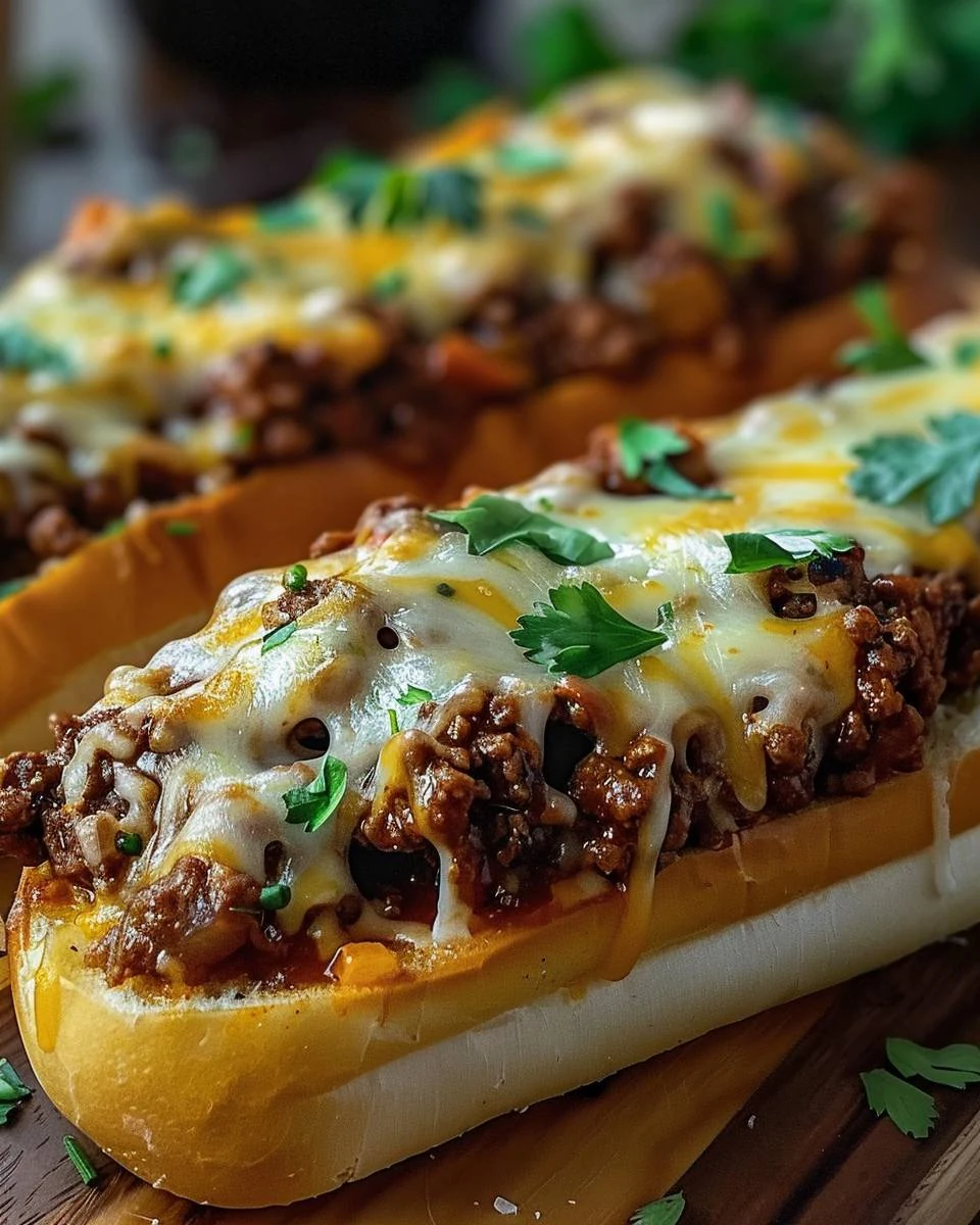 Irresistible Cheesy Garlic Bread Sloppy Joes Recipe finished dish