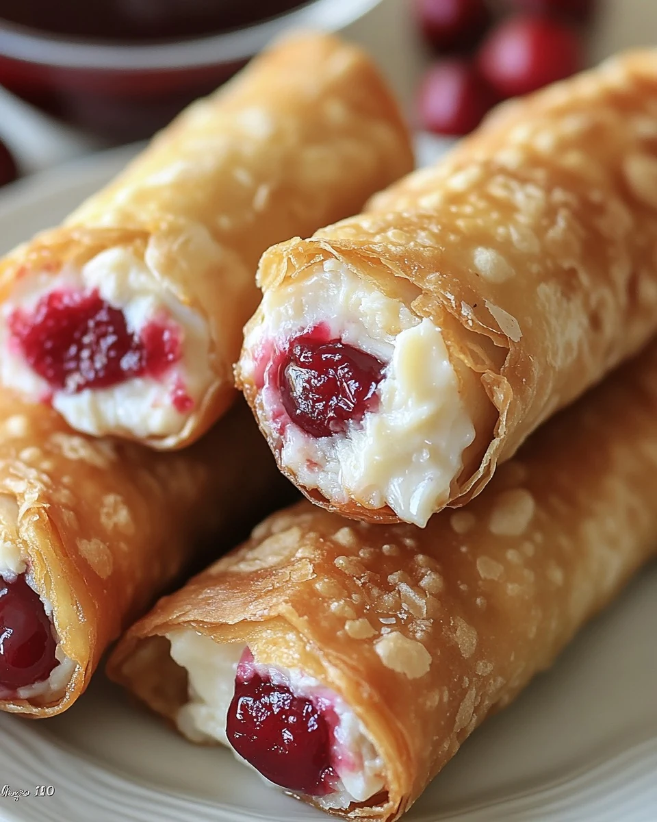 Irresistible Cherry Cheesecake Egg Rolls Recipe