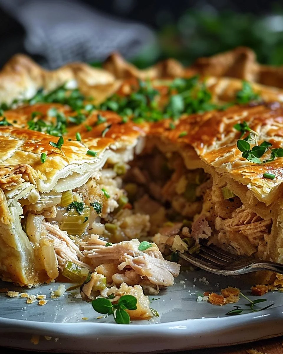 Irresistible Chicken and Stuffing Picnic Pie Recipe finished dish