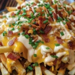 Irresistible Chicken Bacon Ranch Loaded Cheese Fries finished dish