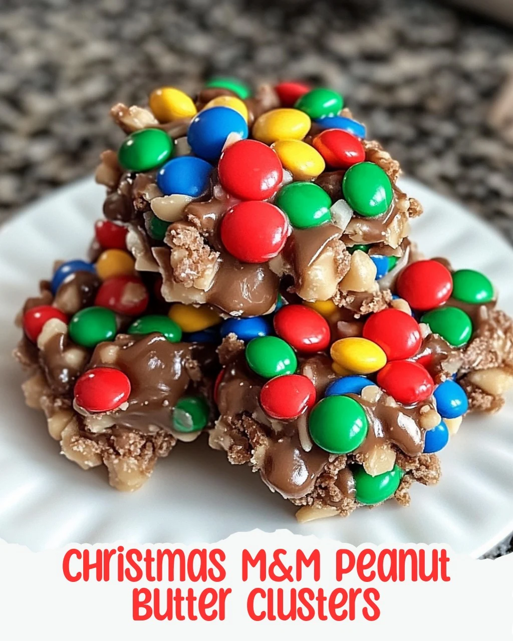 Irresistible Christmas MM Peanut Butter Clusters Recipe finished dish