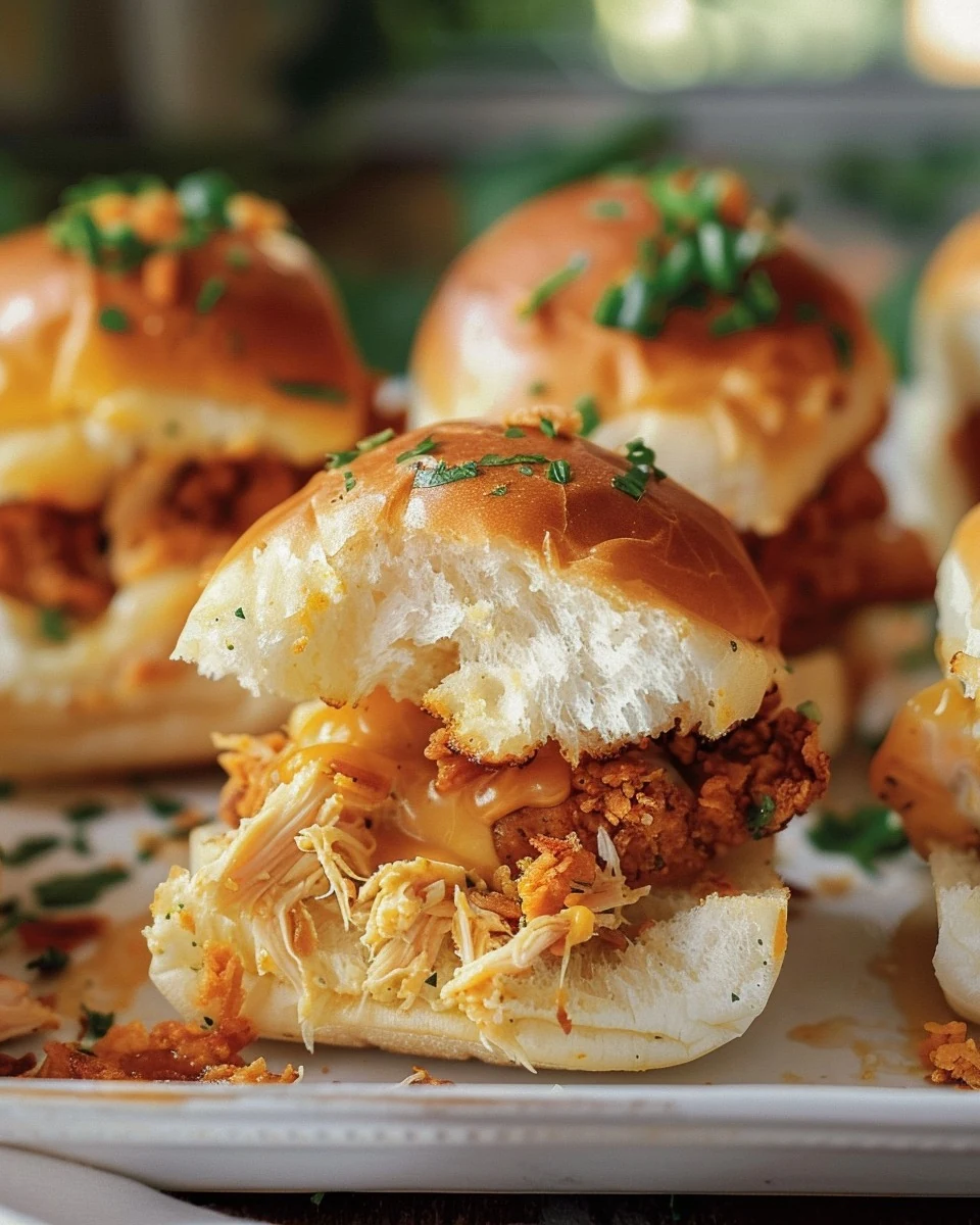Irresistible Crack Chicken Sliders on Hawaiian Rolls finished dish