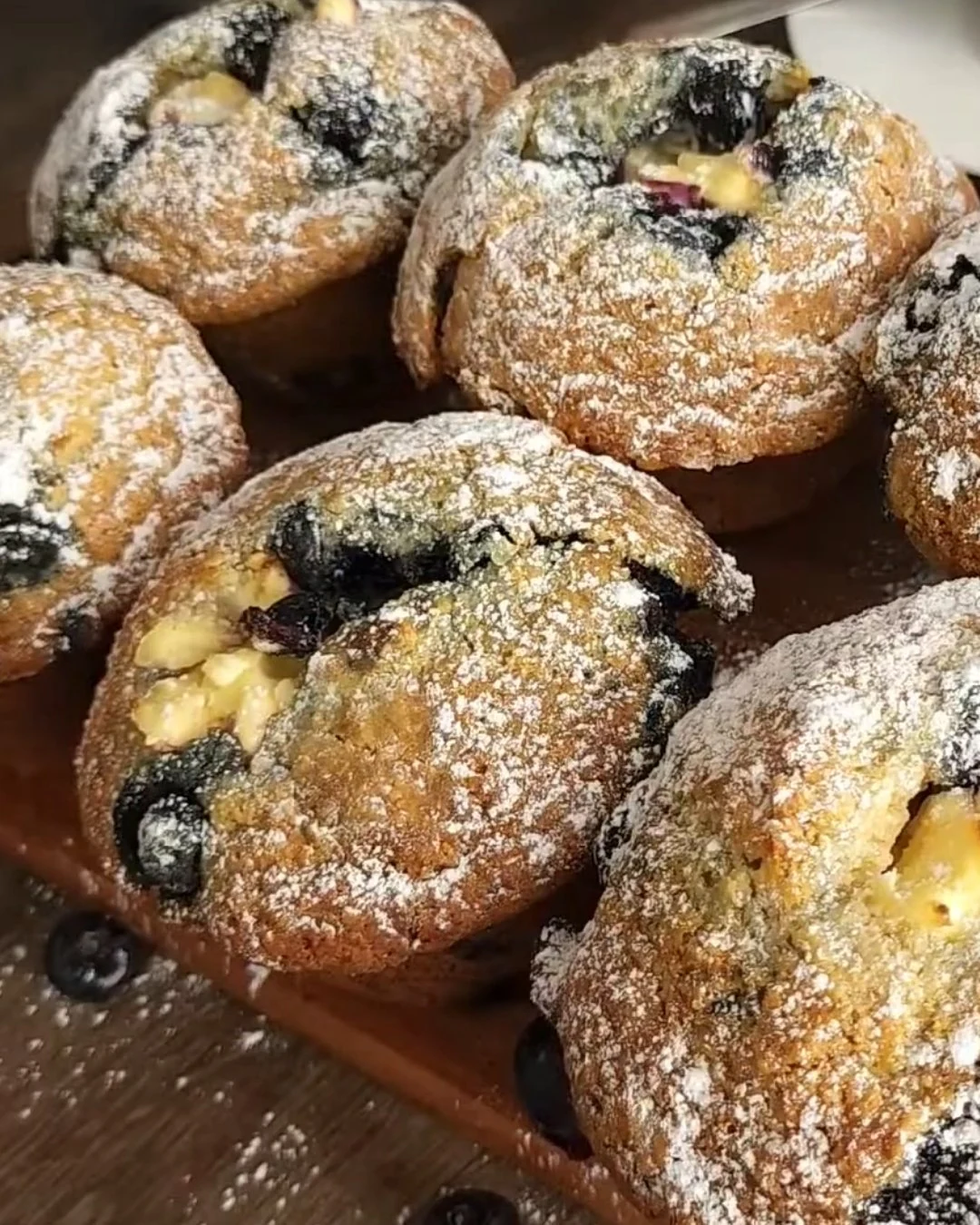 Irresistible Cream Cheese Filled Blueberry Muffins finished dish