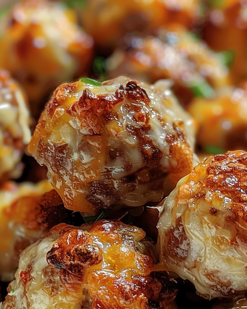 Irresistible CREAM CHEESE SAUSAGE BALLS Recipe finished dish