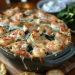 Irresistible Creamy Shrimp and Crab Spinach Dip Recipe finished dish