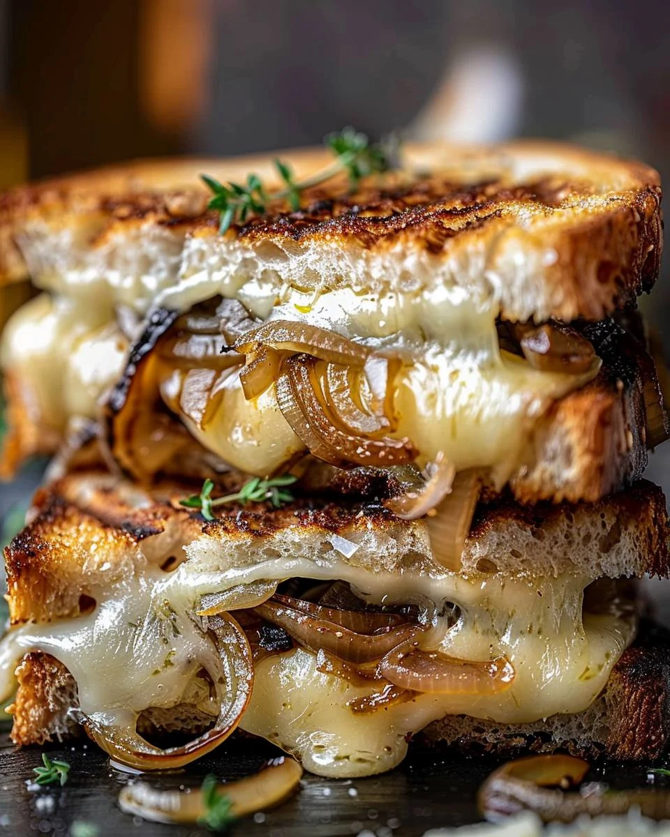Irresistible French Onion Grilled Cheese Delight Recipe finished dish
