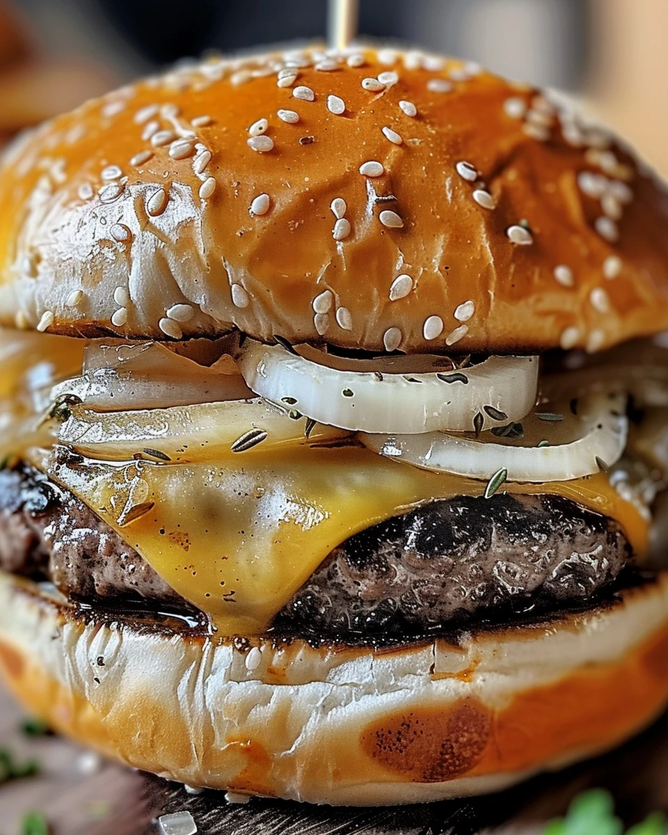 Irresistible French Onion Soup Burgers You Must Try finished dish
