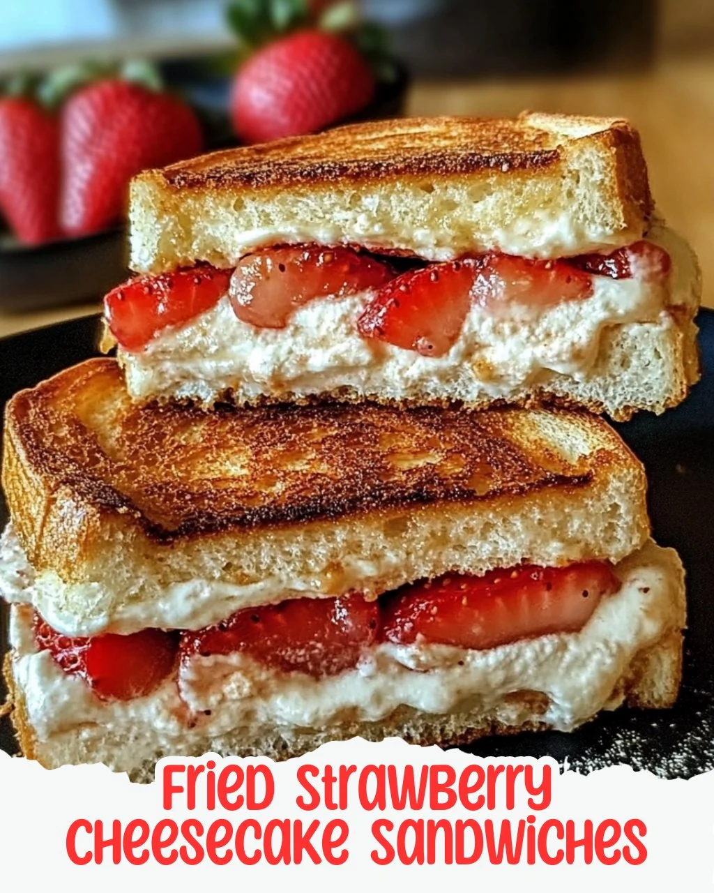 Fried Strawberry Cheesecake Sandwiches