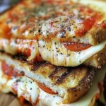Irresistible Garlic Parmesan Pizza Grilled Cheese Recipe finished dish
