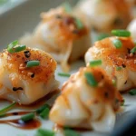 Irresistible Golden Crispy Shrimp and Chive Dumplings finished dish