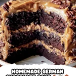 Irresistible Homemade German Chocolate Cake Recipe finished dish