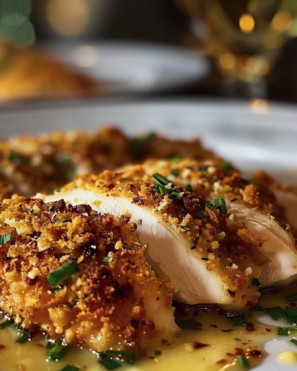 Irresistible Longhorn Garlic Parmesan Crusted Chicken Recipe finished dish