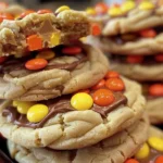 Irresistible Mini Reeses Pieces Cookies Stuffed with Peanut Butter finished dish