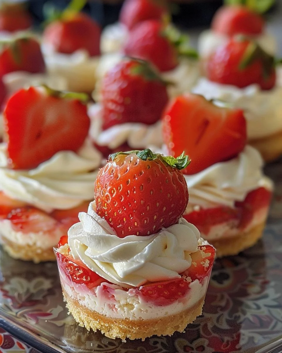 Irresistible Mini Strawberry Cheesecakes Recipe finished dish