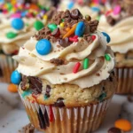 Irresistible Monster Cookie Dough Cupcakes Recipe finished dish